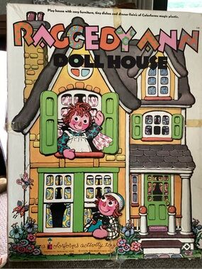vintage Raggedy Ann Doll House play set by Colorforms